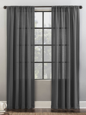 Waffle Texture Semi-sheer Anti-dust Curtain - Clean Window