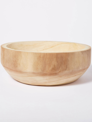 12" X 4" Decorative Paulownia Wood Bowl Beige - Threshold™ Designed With Studio Mcgee