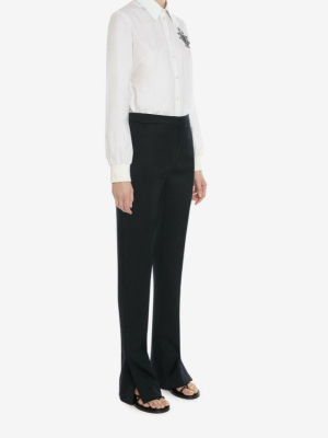 Alexander Mcqueen Slashed Ankle Cigarette Trousers