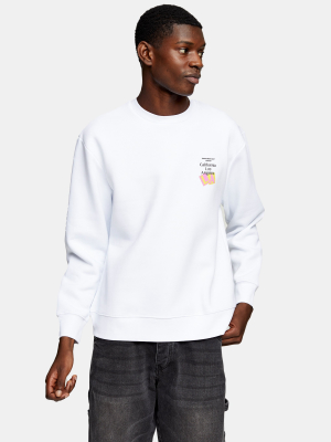 La Discovery Print Sweatshirt In White