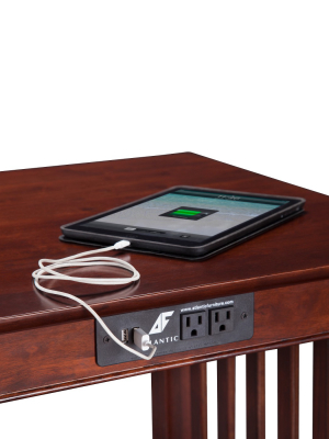 Printer Stand Classic Mission Usb Charger Walnut - Atlantic Furniture