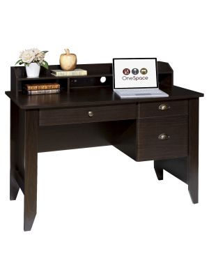 Executive Desk With Hutch Usb And Charger Hub - Onespace