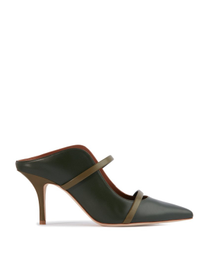 Maureen 70mm - Green Leather Stiletto Mule