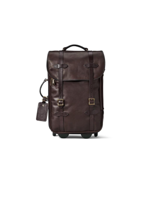 Weatherproof Leather Rolling Carry-on Bag