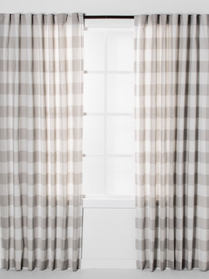 Plaid Light Filtering Window Curtain Panel Gray/cream - Threshold™
