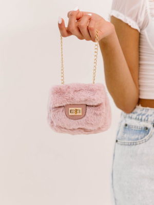 Inside Job Pink Fur Handbag