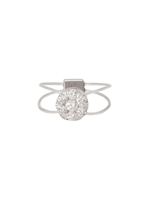 Floating Diamond Nylon Ring - White Gold