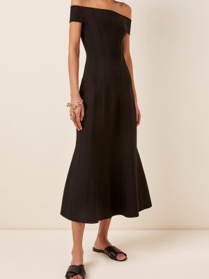 Ottoman Off-the-shoulder Crepe Dress