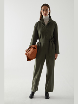 Straight Belted Jumpsuit