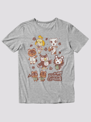 Men's Animal Crossing Short Sleeve Graphic T-shirt - Light Gray Heather