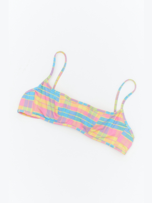 Ack Swimwear Bici Tartan Bikini Top