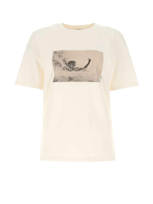 Saint Laurent Distressed Effect Graphic Printed T-shirt