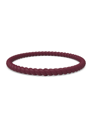 Braided Stackable Silicone Bracelet - Oxblood