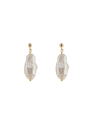 Fresh Water Baroque Pearls Drops Stud Earrings