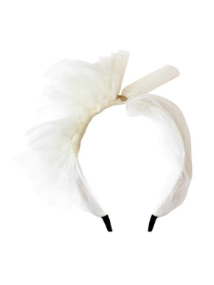 Halo Luxe Tutu Crown Headband - Pearl