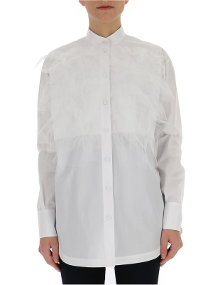 Valentino Tulle Detailed Button-up Shirt