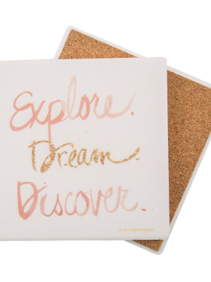 4pk Ceramic Explore Dream Discover Coasters - Thirstystone