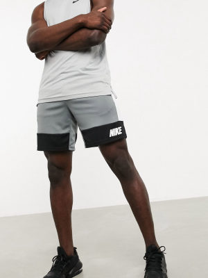 Nike Training Dry 5.0 Color-block Shorts In Gray