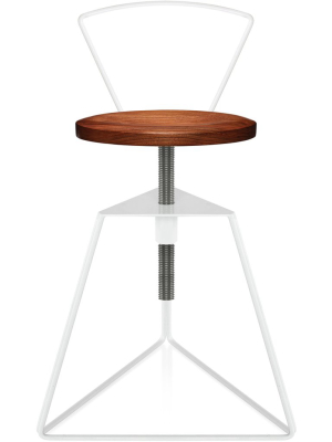 The Camp Stool With Backrest - Walnut