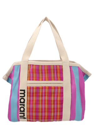 Isabel Marant Logo Print Striped Tote Bag