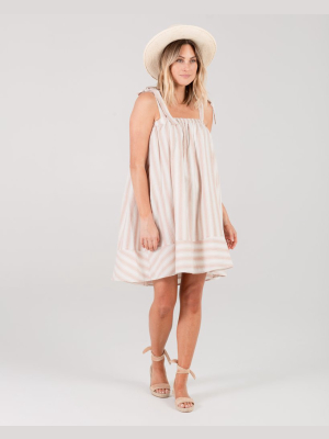 Rylee & Cru Stripe Shoulder Tie Dress