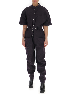 Isabel Marant Buttoned Short Sleeve Jumpsuit