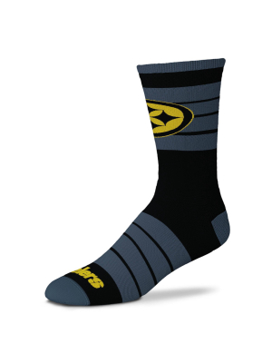 Nfl Pittsburgh Steelers Black Crew Socks - L