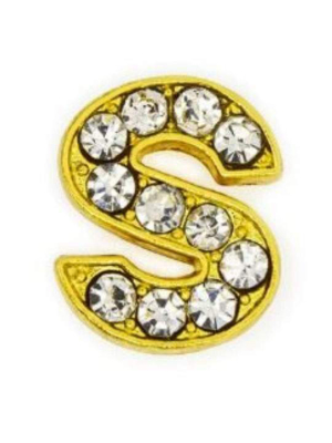 Pave Letter S - Gold Charm