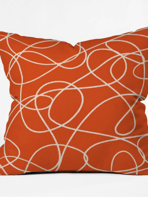 Zoe Wodarz Scribble Up Throw Pillow Orange - Deny Designs