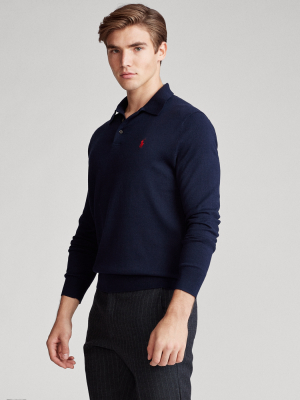 Cotton Polo-collar Sweater