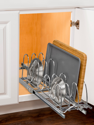 Lynk Professional Slide Out Pan Lid Holder - Pull Out Kitchen Cabinet Organizer Rack