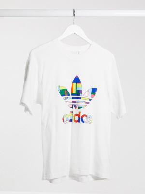 Adidas Originals Pride Trefoil T-shirt In White