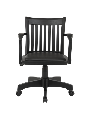 Deluxe Wood Banker's Chair Padded Seat With Base - Osp Home Furnishings