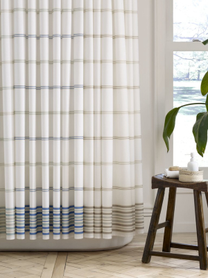 Martex Purity Stripe Shower Curtain With Silverbac™ Antimicrobial Technology