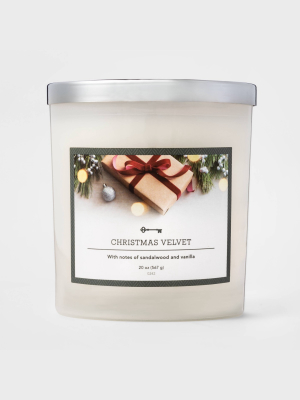 20oz Glass Jar 3-wick Candle Christmas Velvet - Threshold™