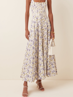 Floral-print Cotton-blend Maxi Dress