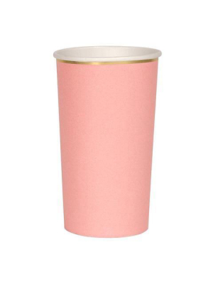 Meri Meri Neon Coral Highball Cups