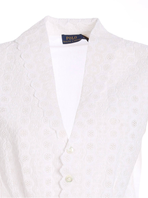 Polo Ralph Lauren Broderie-anglaise V-neck Blouse