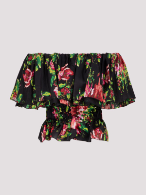 Alexandre Vauthier Floral Printed Off The Shoulder Blouse