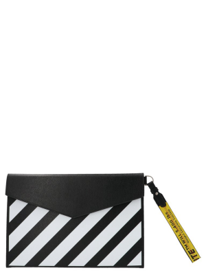 Off-white Diagonal Stripe Clutch Bag