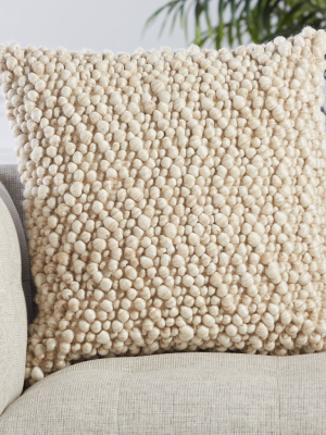 Kaz Textured Pillow In Beige