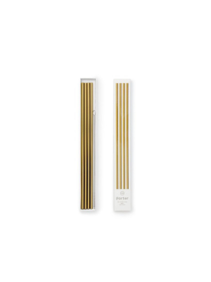 10" Gold Metal Straws - Set Of 4