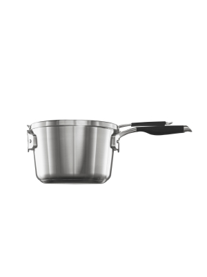 Select By Calphalon 3.5qt Stainless Steel Space Saving Sauce Pan With Cover