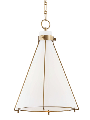 Hudson Valley Lighting Eldridge Pendant - Aged Brass & Opal