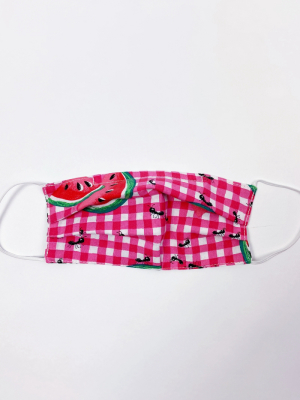 Lady Lancaster Watermelon Picnic Reversible Face Mask