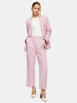 Pink Tab Waist Straight Pants