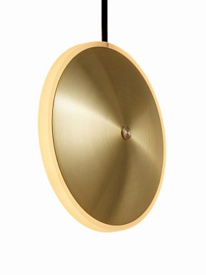 Chrona Dish Vertical Brass Pendant In Various Sizes