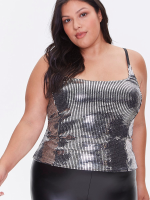 Plus Size Metallic Sequin Cami