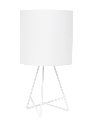 Down To The Wire Table Lamp With Fabric Shade White - Simple Designs