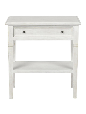 Noir Oxford 1 Drawer White Side Table